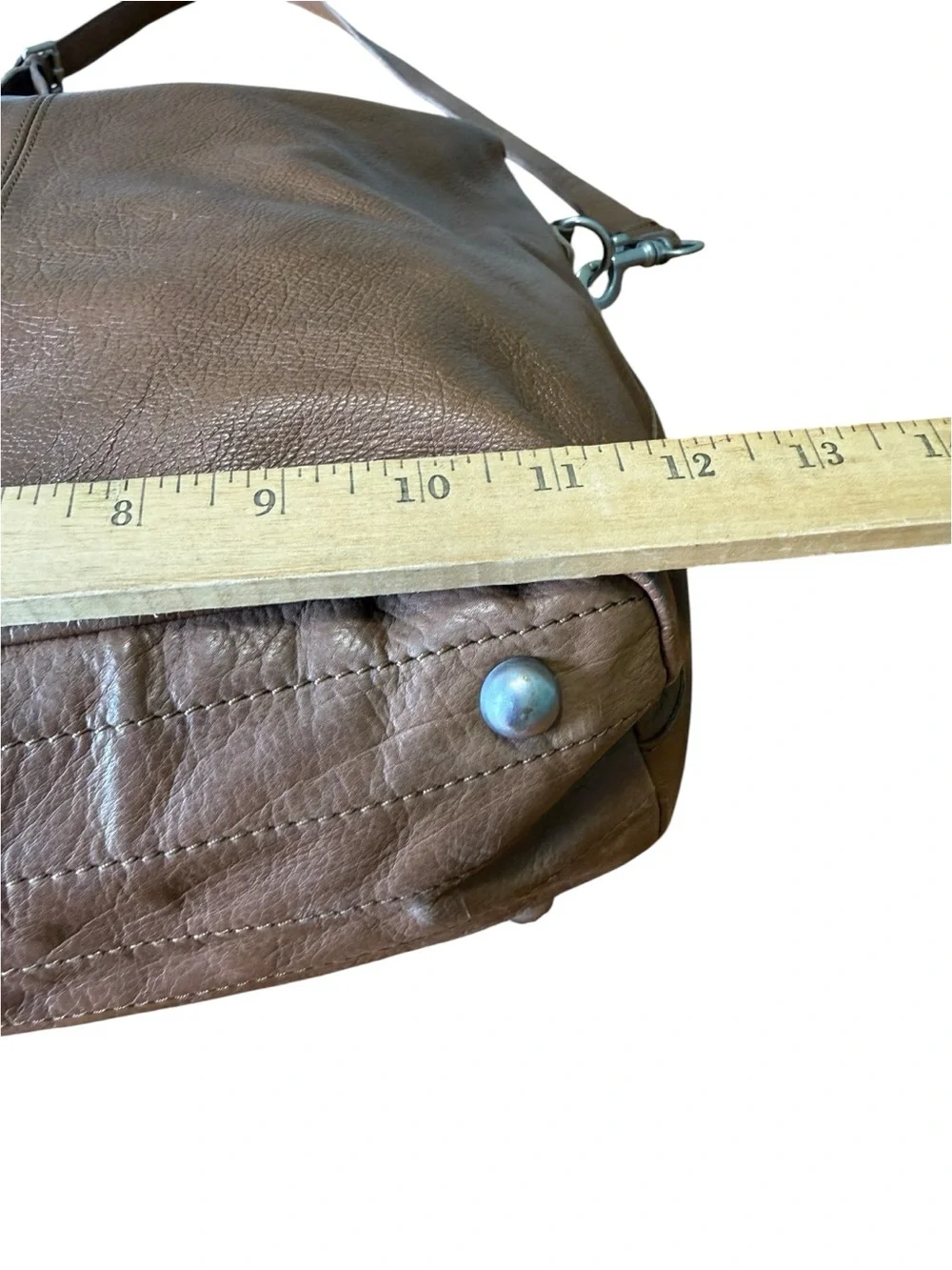 L.K. BERLIN Caramel Brown Leather Front Pockets Shoulder Bag